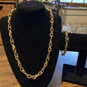 Toscana Infinito torchon paperclip link necklace and bracelet set